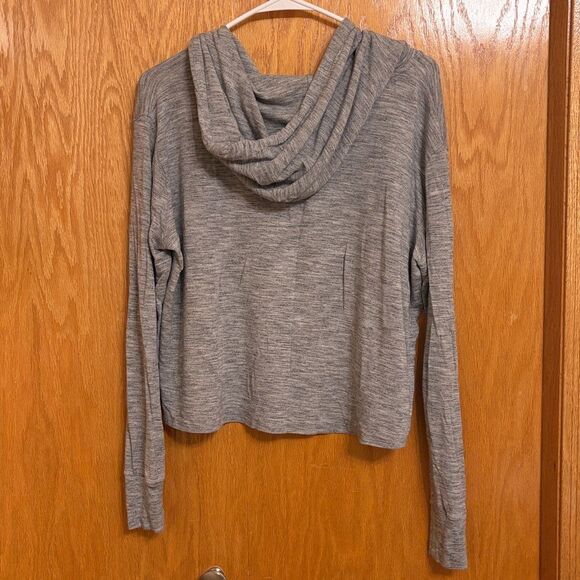 Athleta Coaster Crop Hoodie Women's Size S Heathered Grey Sweatshirt - Picture 4 of 4